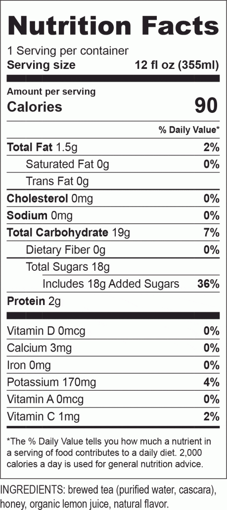 ORAC Teas Nutritional Facts